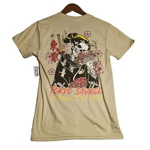 Tokyo Savage Size S  Light Green Graphic T-Shirt Fresh Laundry Skeleton RN135854